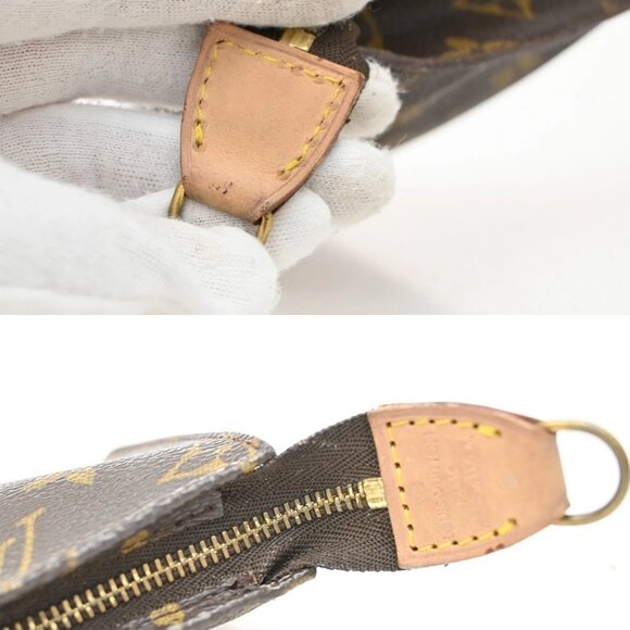 LOUIS VUITTON LV Bucket PM Pouch Bag Monogram Leather Brown France 67KB284 - Picture 9 of 14